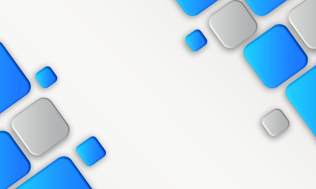 PSD vektor bingkai persegi geometris biru dan abu-abu