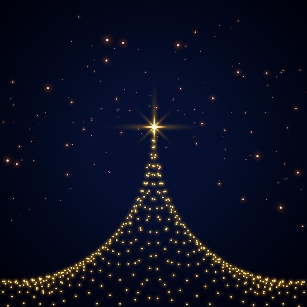 Ücretsiz Vektör yaratıcı parıltılı noel ağacı kartı tasarımı