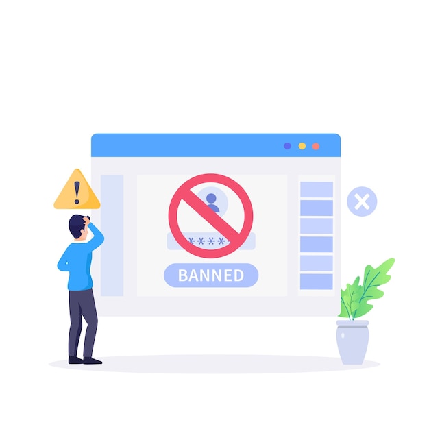 Vector chặn internet, biên soạn biểu tượng với người dùng ngăn chặn hành vi quấy rối qua email bằng ổ khóa lớn