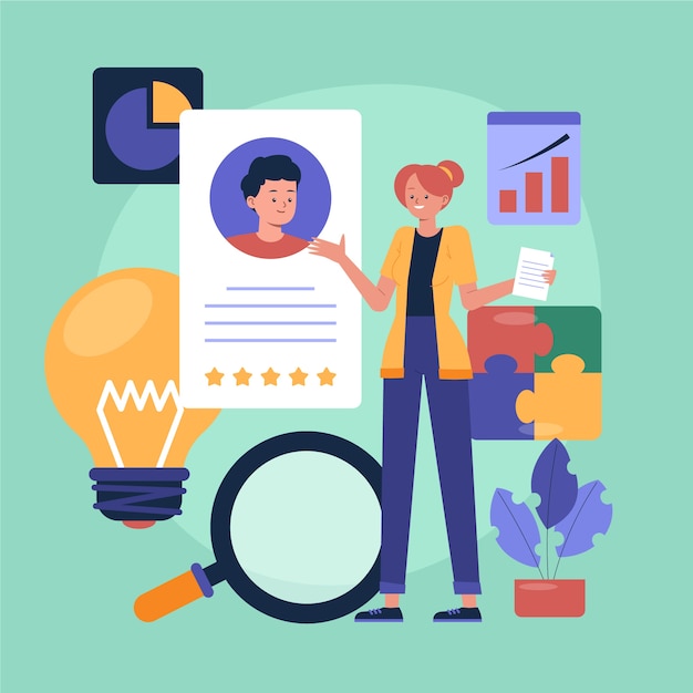 Vector gratuito ilustración de ideas de diseño plano