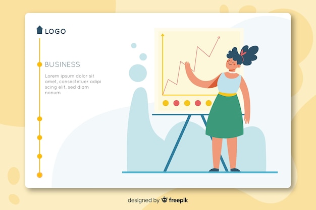 Vector gratuito plantilla de landing page de negocios