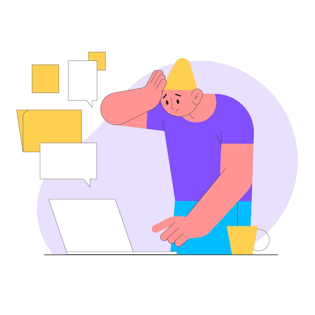 Miễn phí Vector hình ảnh minh họa những người bị áp lực được vẽ tay theo phong cách thiết kế phẳng