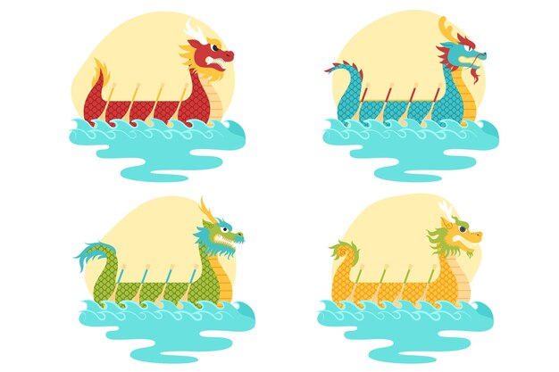 Miễn phí Vector ý tưởng gói bánh ú thuyền rồng