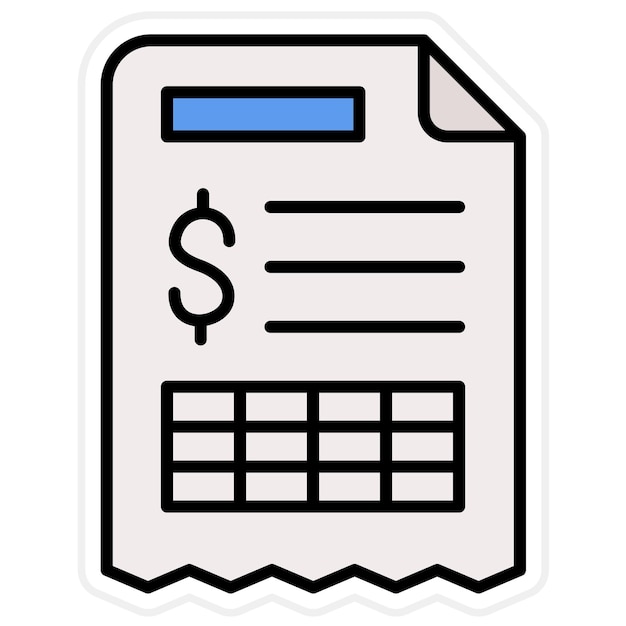 Vector imagen vectorial del icono de la factura se puede utilizar para la contabilidad