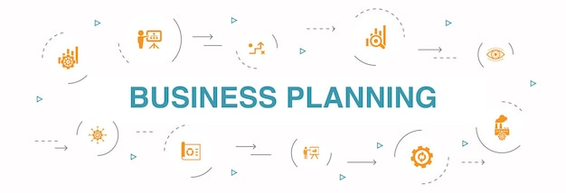 Vector planificación de negocios infografía diseño de círculo de 10 pasos. gestión, proyecto, investigación, estrategia iconos simples