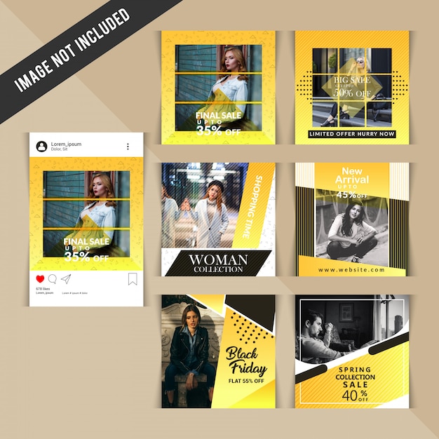 Vector plantilla de publicación de moda en las redes sociales