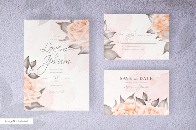 Vector plantilla de tarjeta de invitación de boda elegante