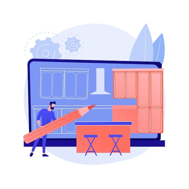 Vector Gratis konsep abstrak dapur yang dibuat khusus