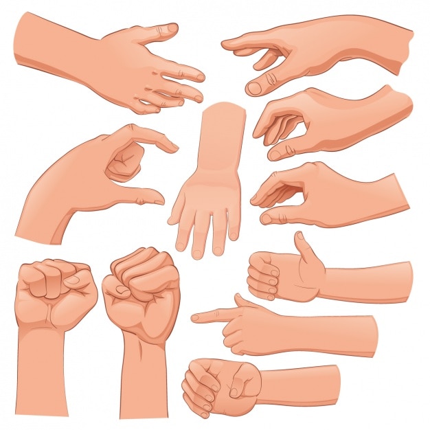 Vector Gratis set tangan manusia