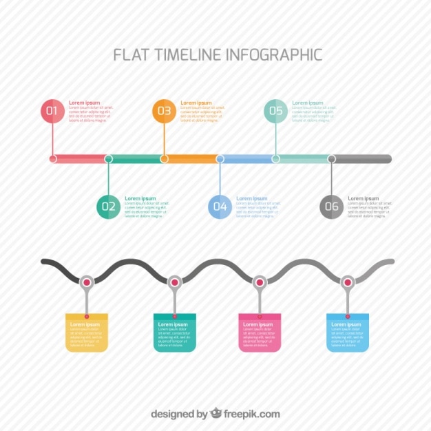 Kostenlose Vektor infografik timeline in flaches design