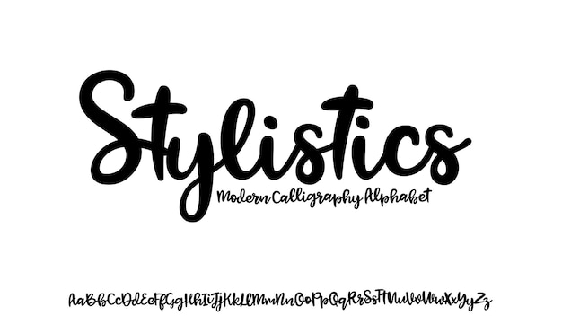 Vektor eine schwarz-weiße schrift mit den buchstaben stylisten.