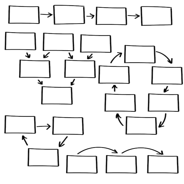Vektor quadratische diagramme mit pfeilen