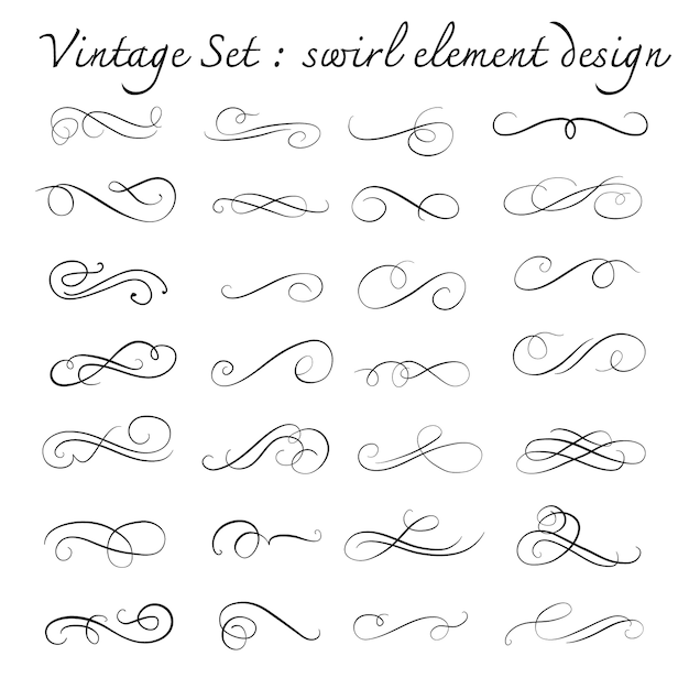 Vektor vintage windung design-element-set