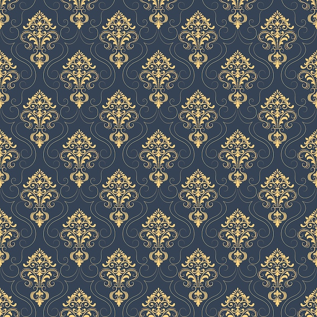 Zdarma Vektor vektorové damaškové bezešvé pozadí se vzorem. klasický luxusní staromódní damaškový ornament, královská viktoriánská bezešvá textura pro tapety, textil, balení. vynikající květinová barokní šablona.