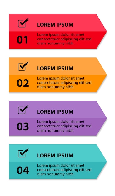 Vetor grátis 4 etapas diagrama de fluxo de modelo de design infográfico com quatro opções
