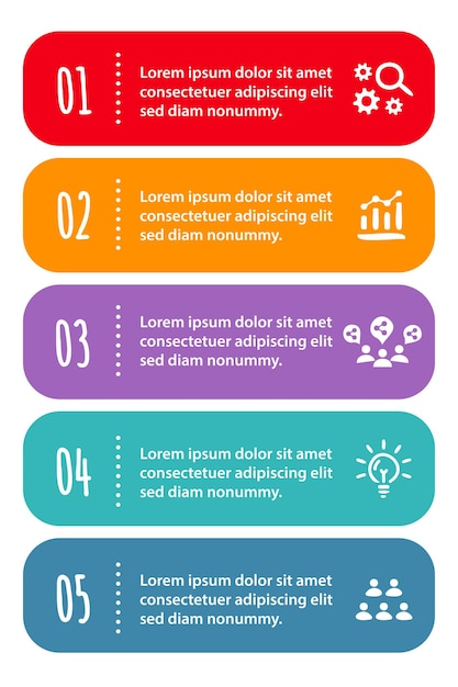 Vetor grátis modelo de design de fluxograma infográfico de 5 etapas