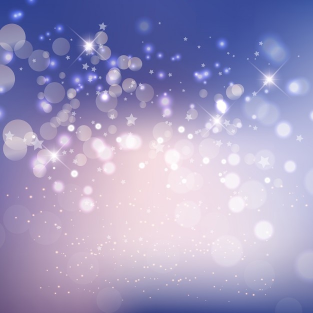 Vettore gratuito sfondo astratto con stelle e luci del bokeh